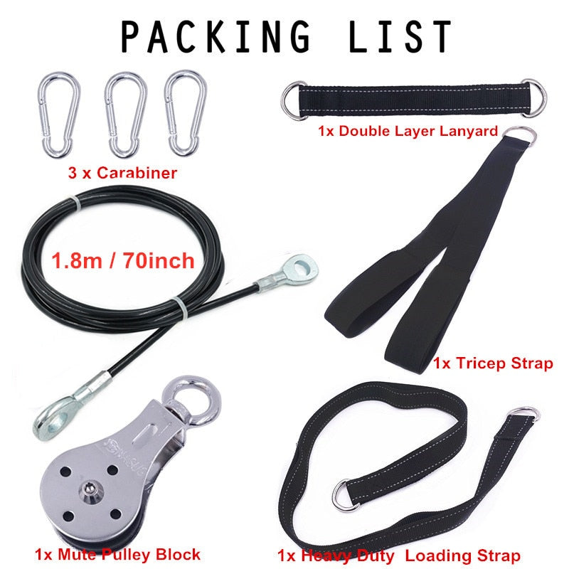 Fitness DIY Pulley Cable Machine Attachment System Arm Biceps Triceps Blaster Hand Strength